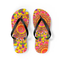 Floral Mandala Flip Flops - Summer Vibes Shoes - Blululi