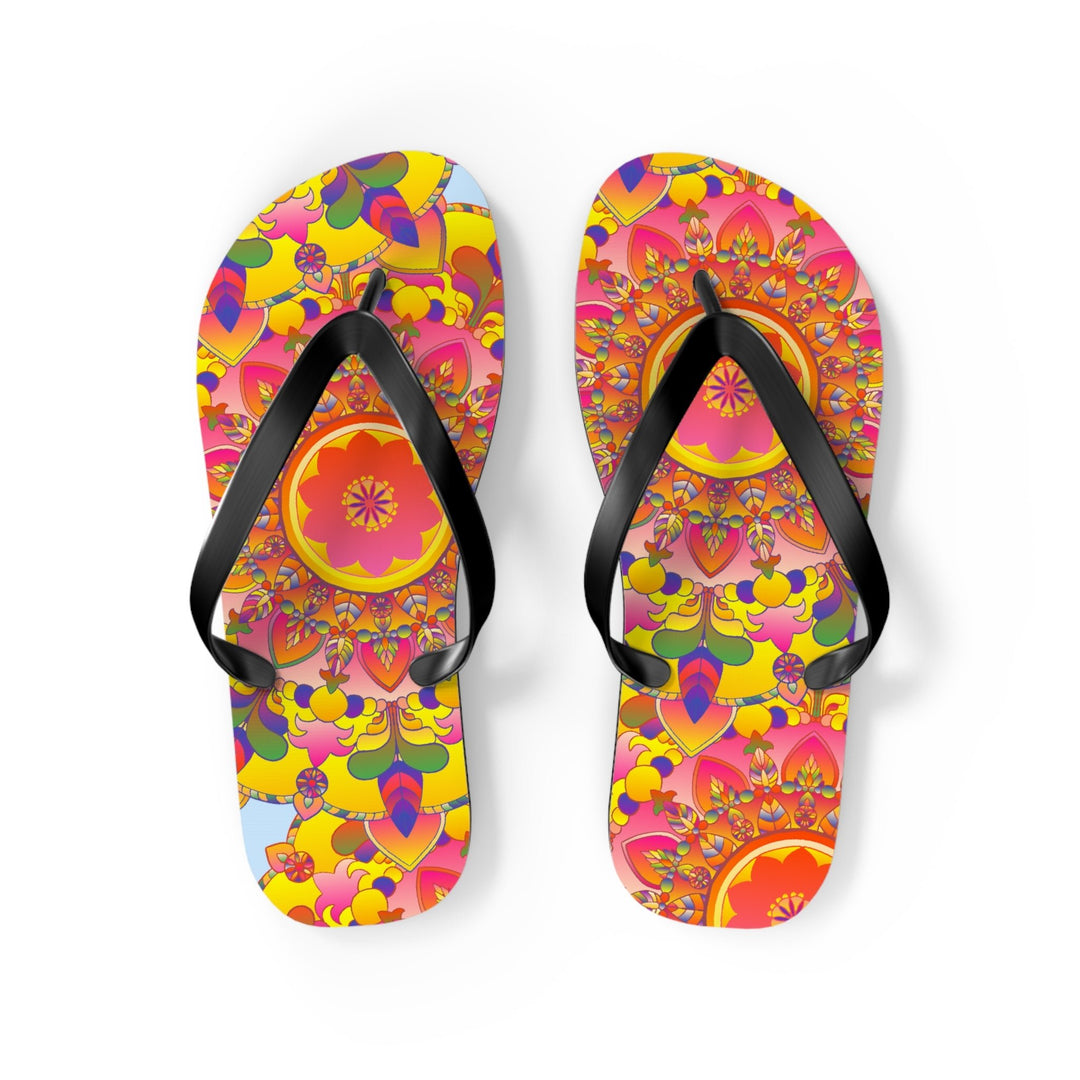 Floral Mandala Flip Flops - Summer Vibes Shoes - Blululi