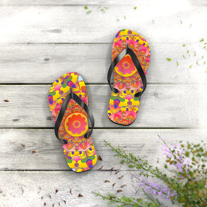 Floral Mandala Flip Flops - Summer Vibes Shoes - Blululi