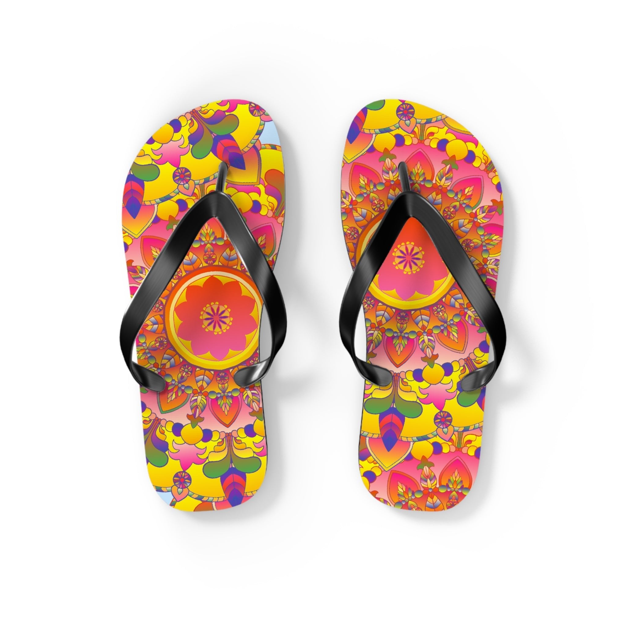 Floral Mandala Flip Flops - Summer Vibes Shoes - Blululi