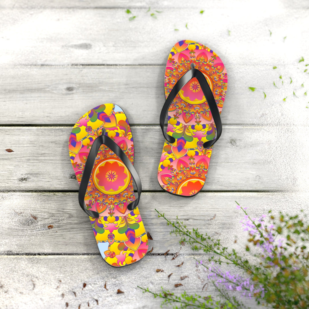 Floral Mandala Flip Flops - Summer Vibes Shoes - Blululi