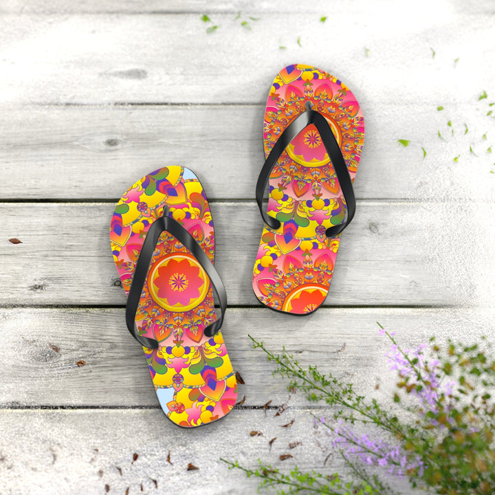 Floral Mandala Flip Flops - Summer Vibes Shoes - Blululi