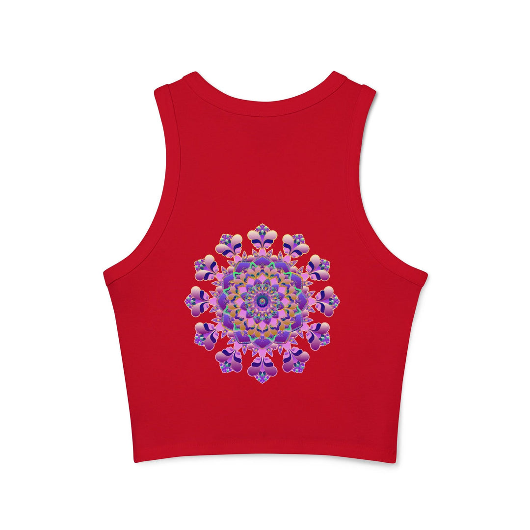 Floral Mandala Racerback Tank Top Tank Top - Blululi