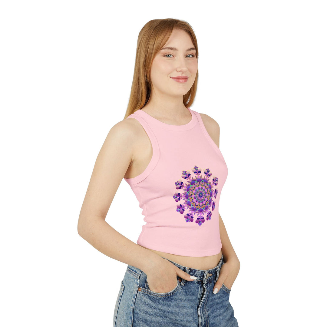 Floral Mandala Racerback Tank Top Tank Top - Blululi