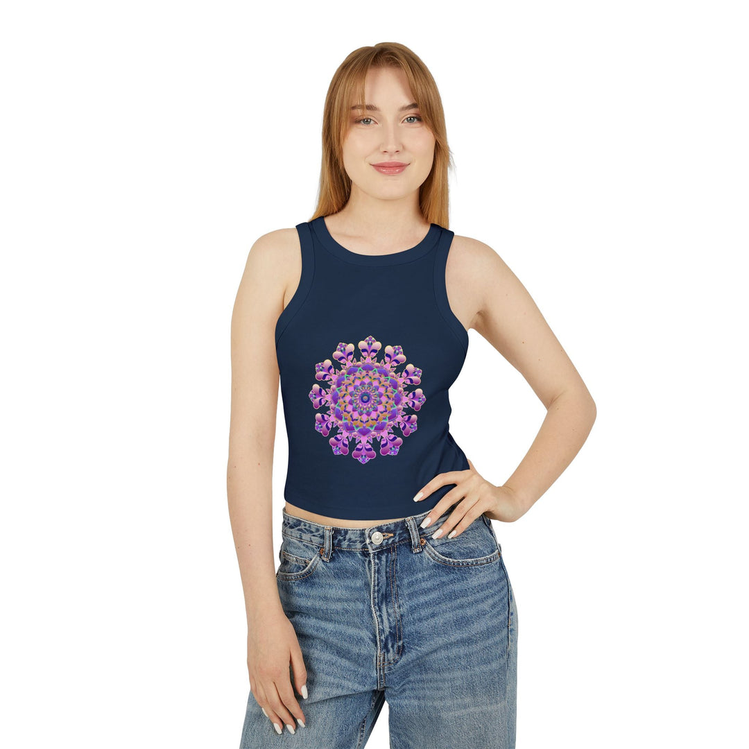 Floral Mandala Racerback Tank Top Tank Top - Blululi