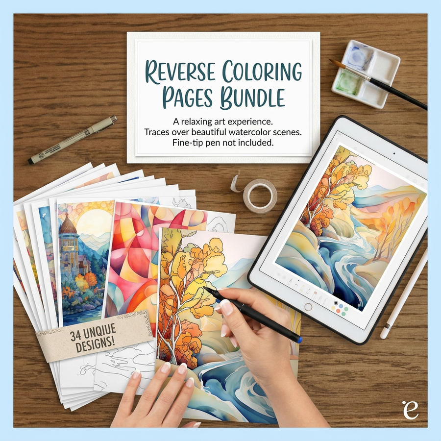 Ultimate Coloring Mega Bundle | 4 Premium Books — 120+ Pages | Nature, Mandala, Landmarks & More
