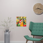 Gazelle & Flowers Savanna Animal Poster Poster - Blululi