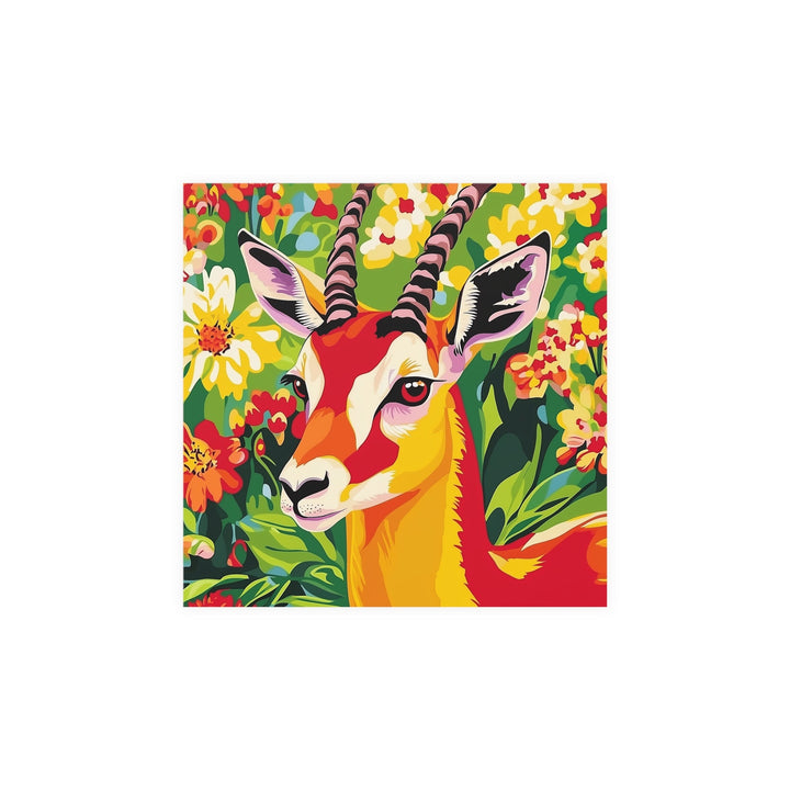 Gazelle & Flowers Savanna Animal Poster Poster - Blululi