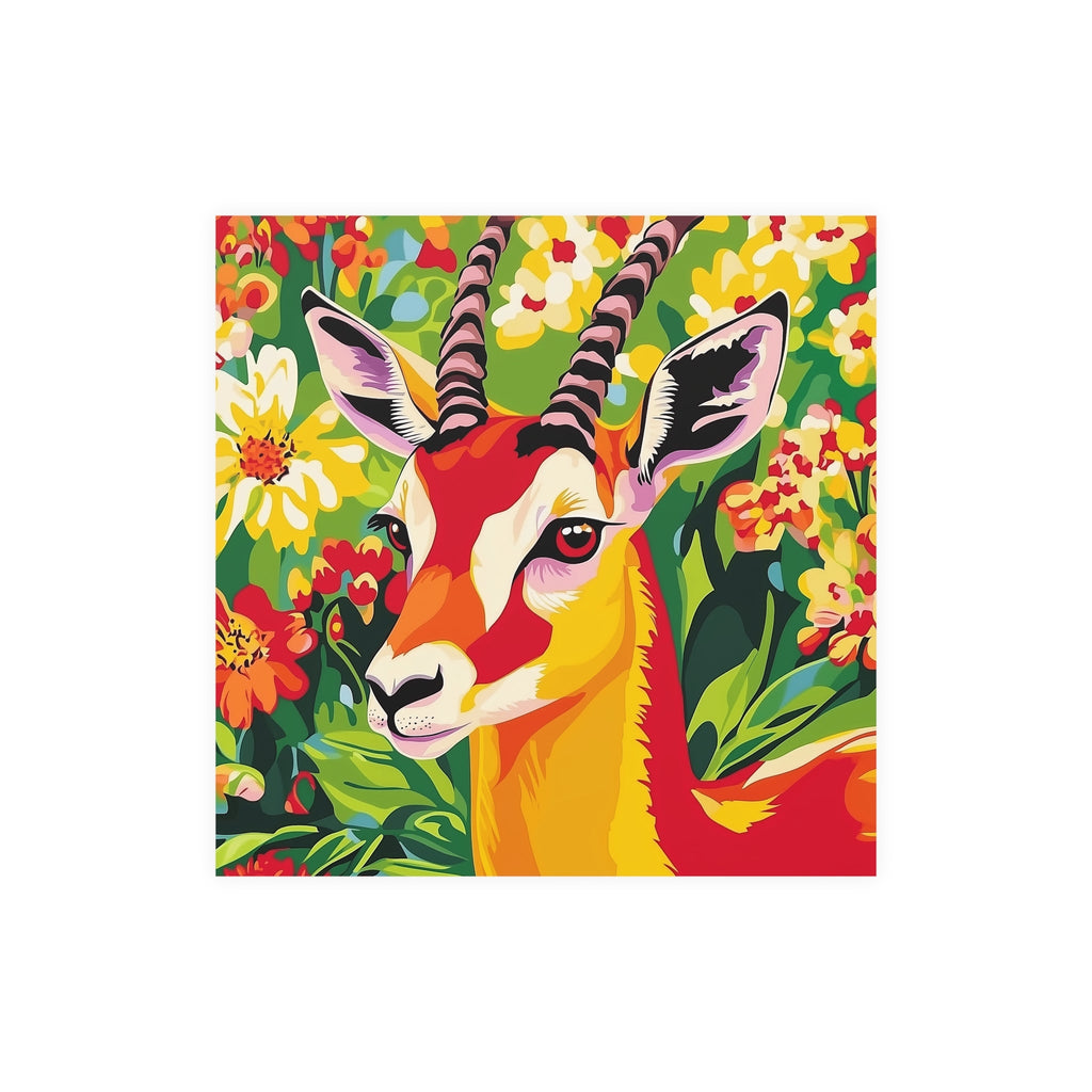 Gazelle & Flowers Savanna Animal Poster Poster - Blululi