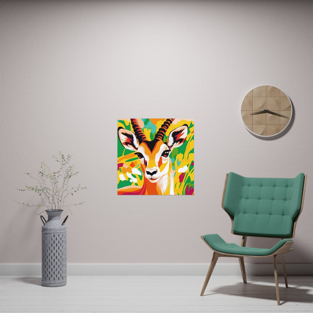 Gazelle Savanna Poster - Vibrant Wildlife Art Poster - Blululi