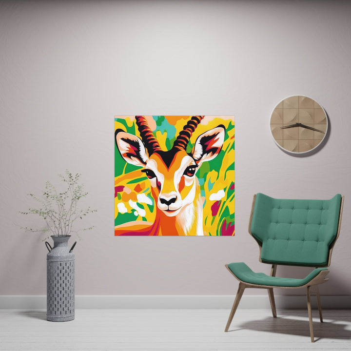 Gazelle Savanna Poster - Vibrant Wildlife Art Poster - Blululi