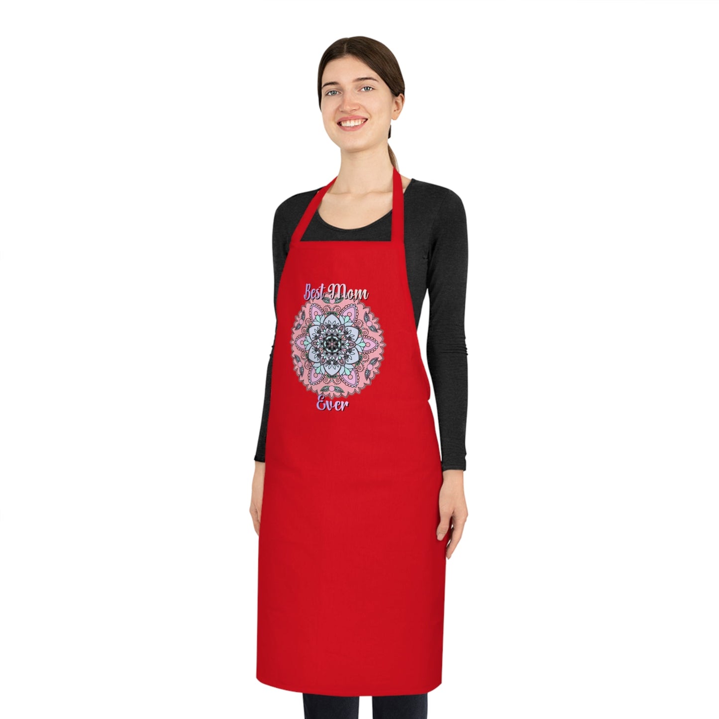 Gift for Mom Cotton Apron with Hand - Drawn Mandalas - Perfect for Chefs and Home Cooks - Blululi