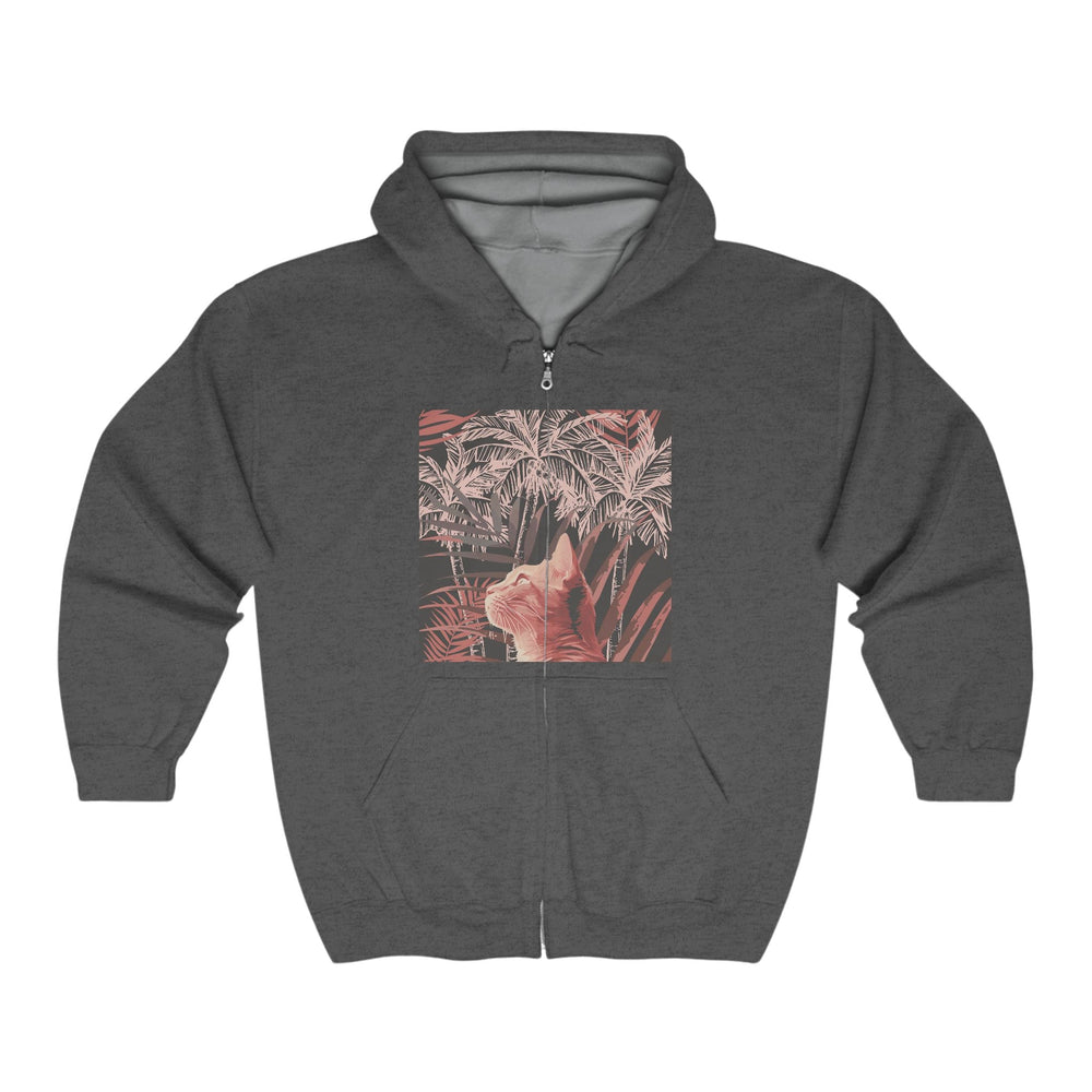 Ginger Cat Palm Tree Hoodie Hoodie - Blululi