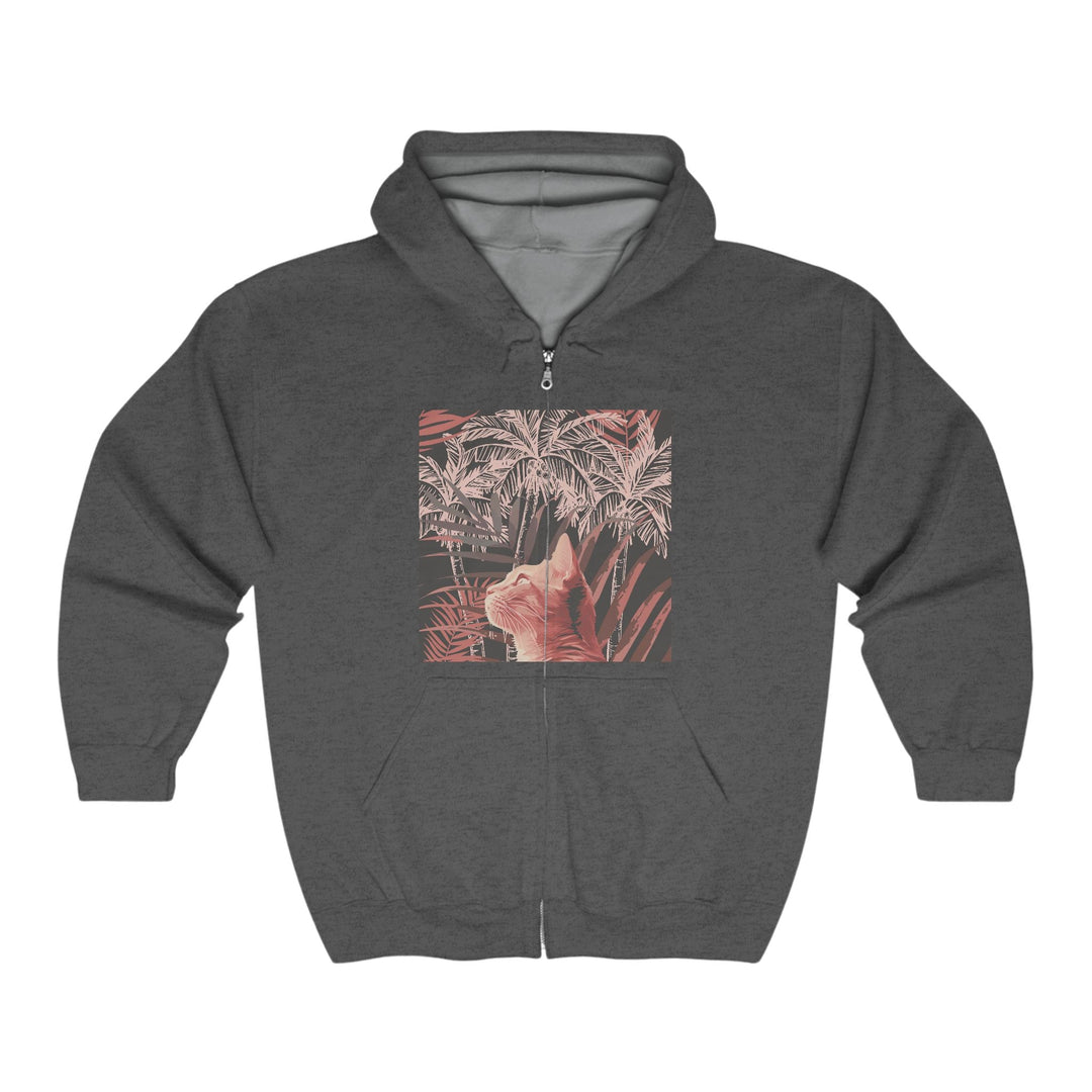 Ginger Cat Palm Tree Hoodie Hoodie - Blululi