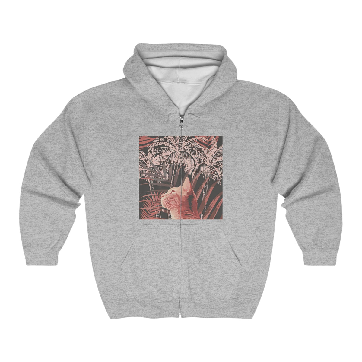 Ginger Cat Palm Tree Hoodie Hoodie - Blululi