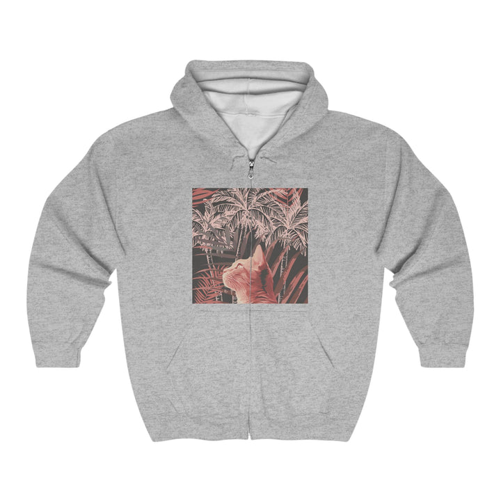 Ginger Cat Palm Tree Hoodie Hoodie - Blululi