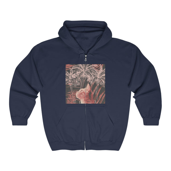 Ginger Cat Palm Tree Hoodie Hoodie - Blululi