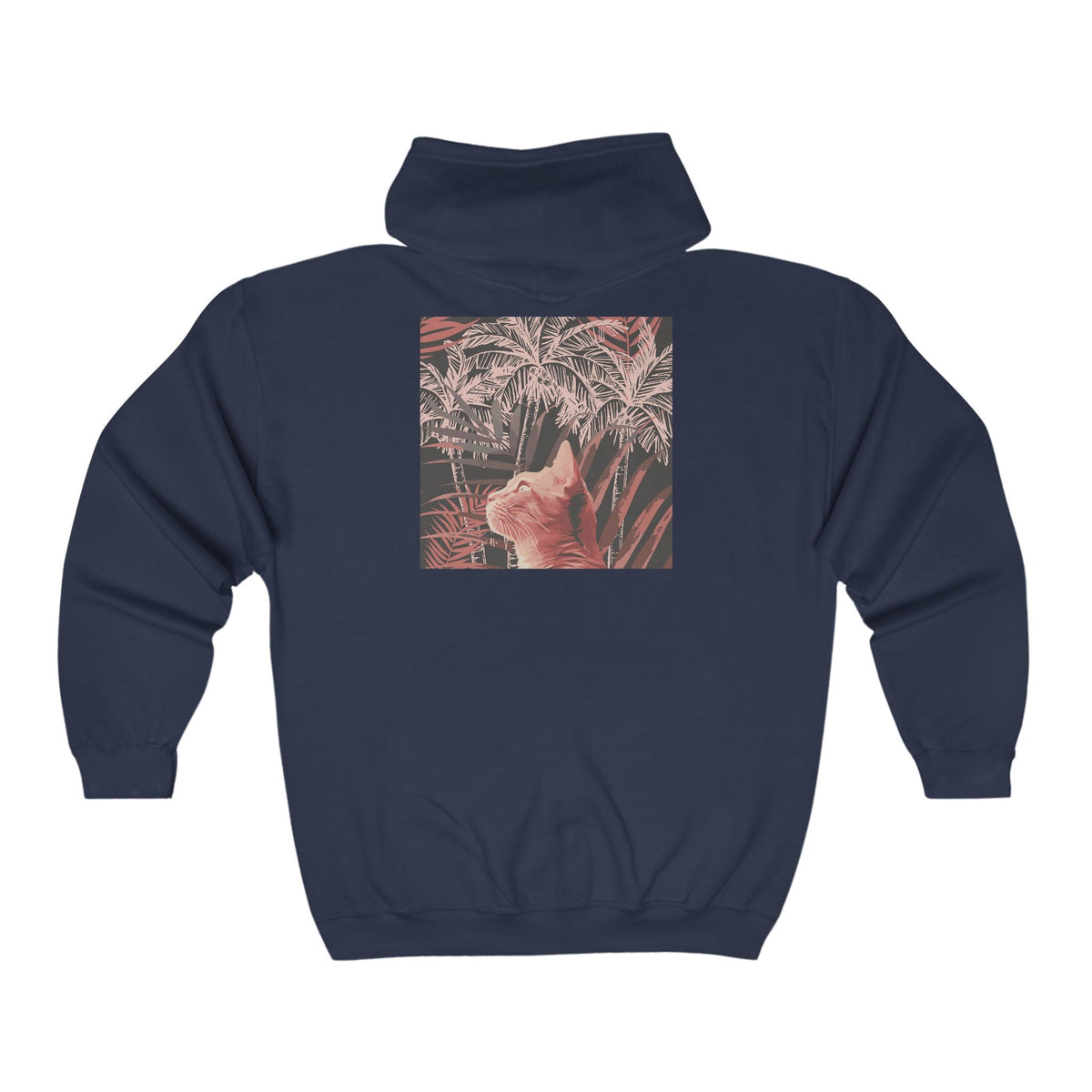 Ginger Cat Palm Tree Hoodie Hoodie - Blululi