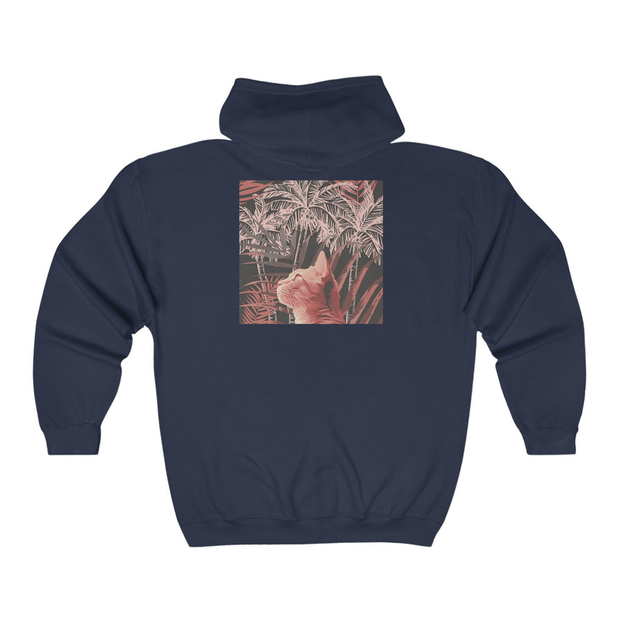 Ginger Cat Palm Tree Hoodie Hoodie - Blululi
