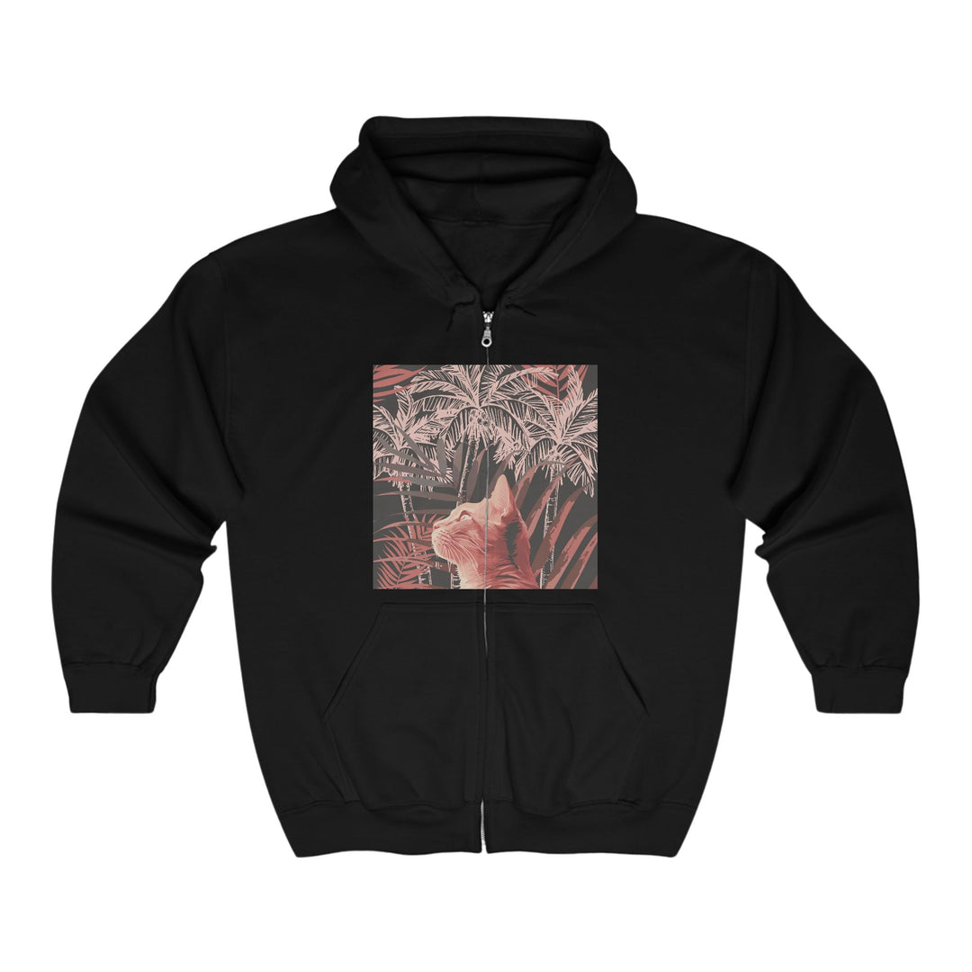 Ginger Cat Palm Tree Hoodie Hoodie - Blululi