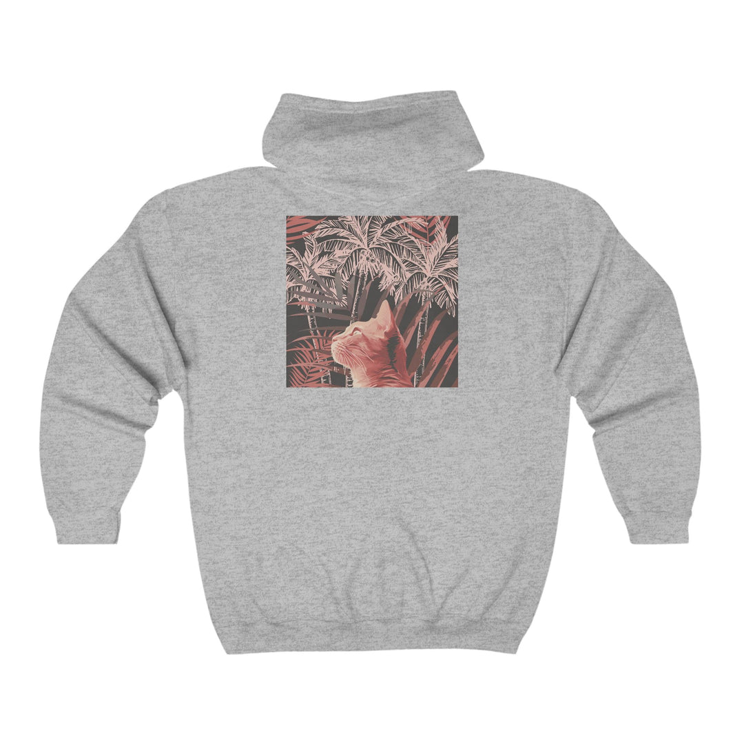 Ginger Cat Palm Tree Hoodie Hoodie - Blululi