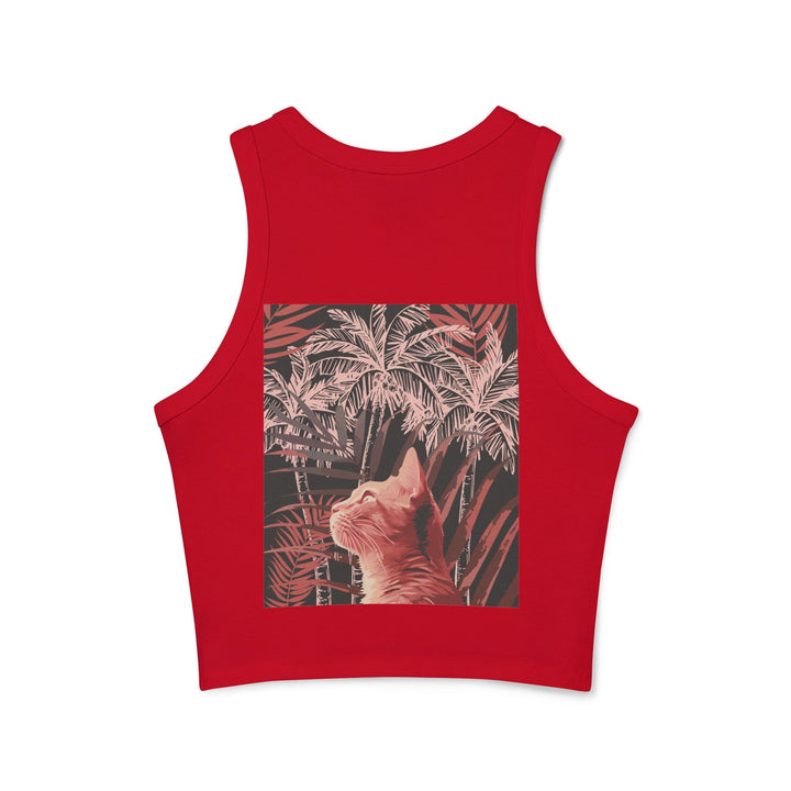 Ginger Cat & Palms Racerback Tank Top Tank Top - Blululi