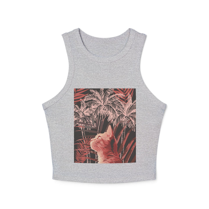 Ginger Cat & Palms Racerback Tank Top Tank Top - Blululi