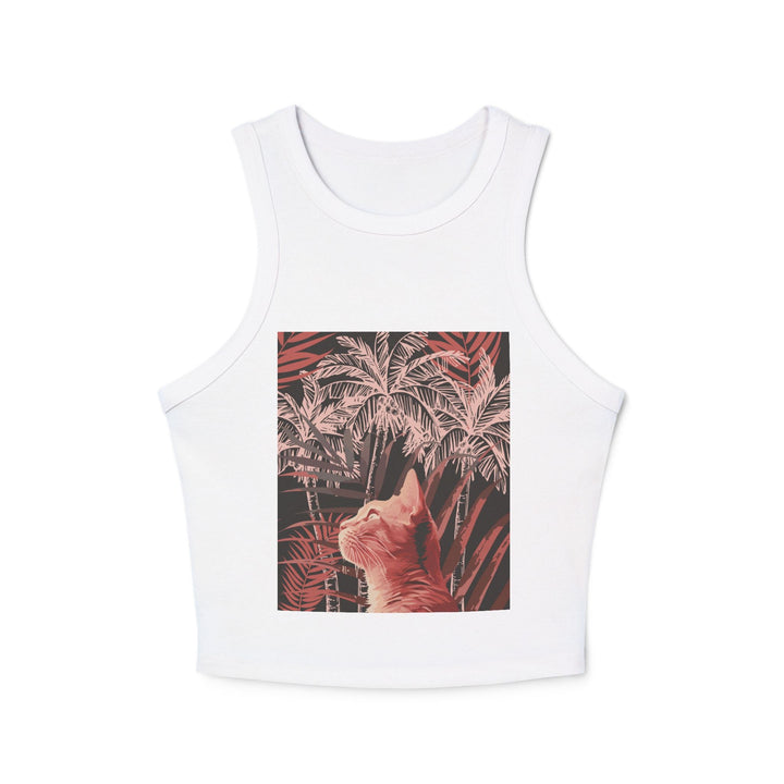 Ginger Cat & Palms Racerback Tank Top Tank Top - Blululi