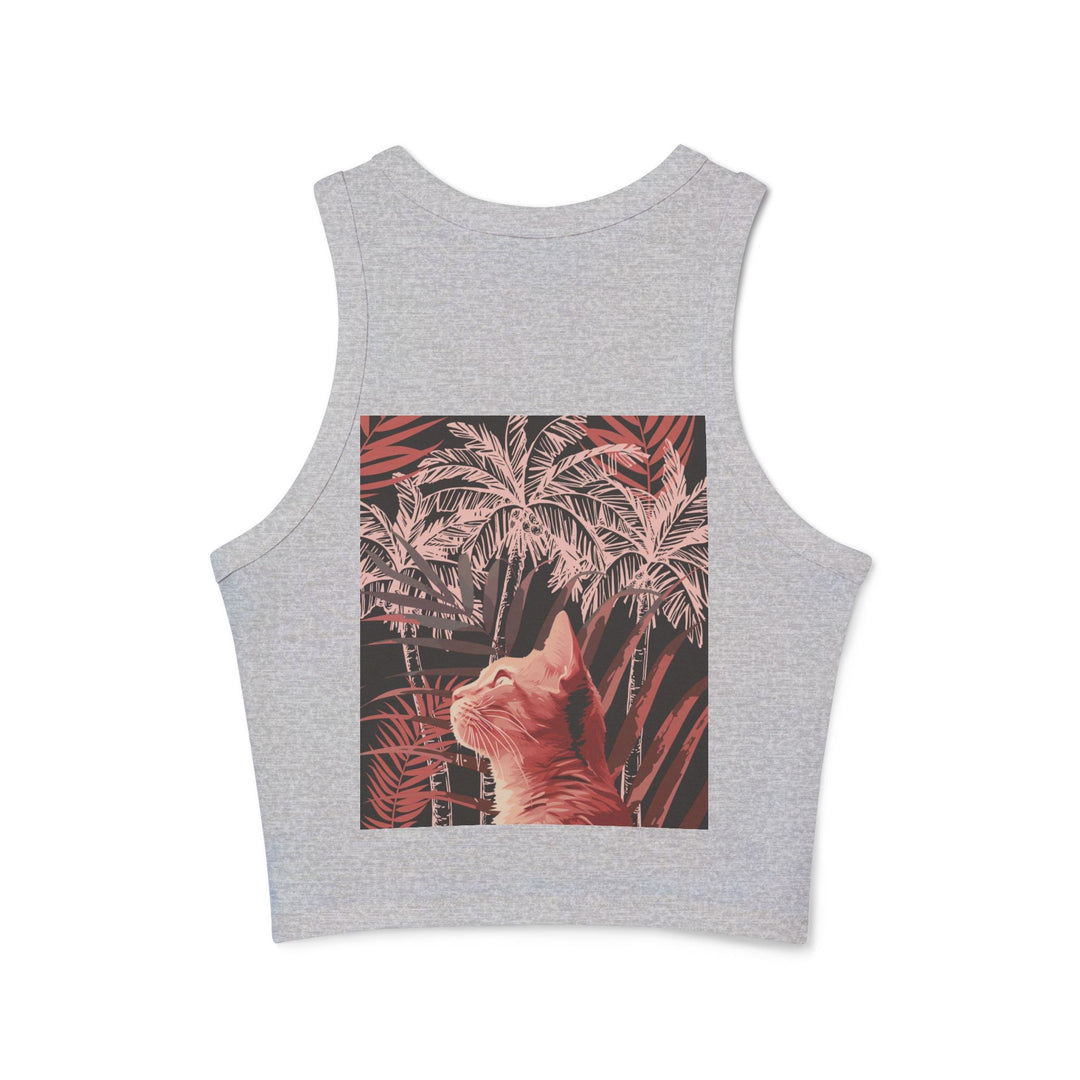 Ginger Cat & Palms Racerback Tank Top Tank Top - Blululi