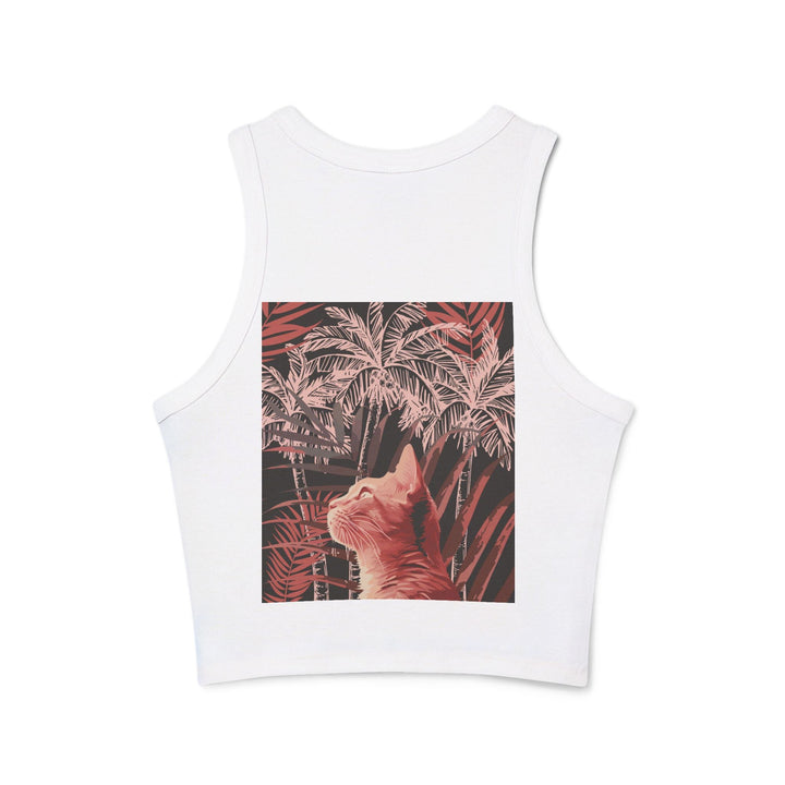 Ginger Cat & Palms Racerback Tank Top Tank Top - Blululi