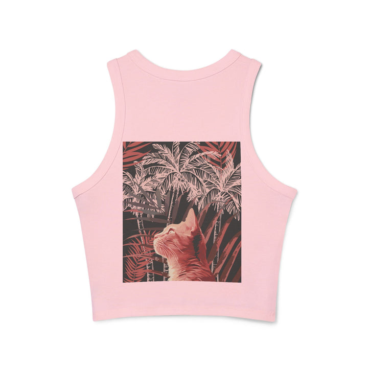 Ginger Cat & Palms Racerback Tank Top Tank Top - Blululi