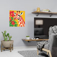 Giraffe & Flowers Savanna Art Poster Poster - Blululi