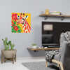 Giraffe & Flowers Savanna Art Poster Poster - Blululi