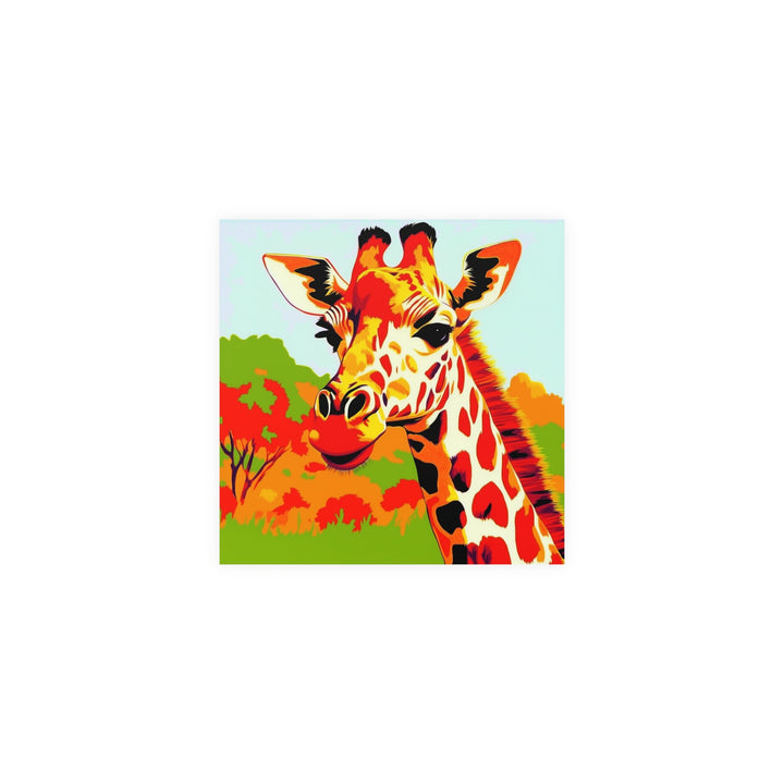 Giraffe Portrait - Colorful Savanna Art Print Poster - Blululi