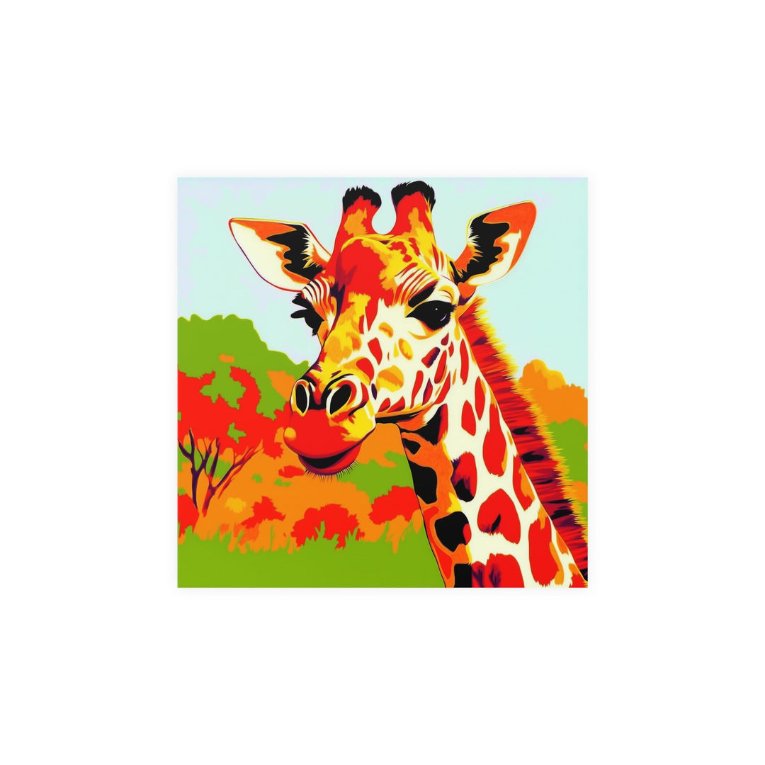 Giraffe Portrait - Colorful Savanna Art Print Poster - Blululi