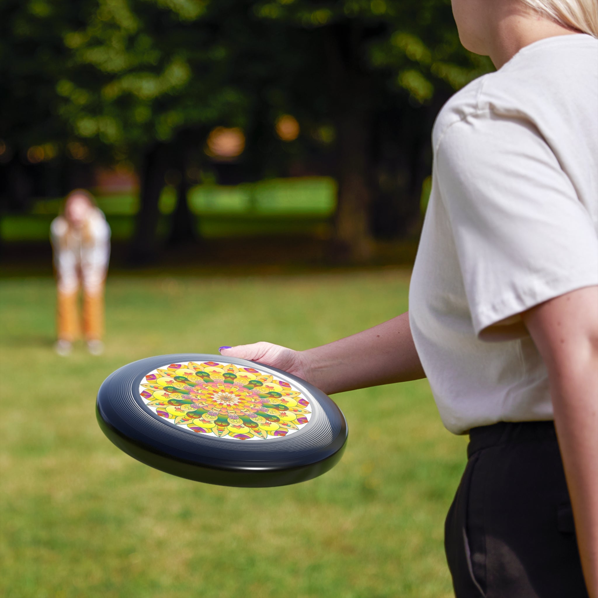 Golden Mandala Frisbee: Sunny Vibes Accessories - Blululi