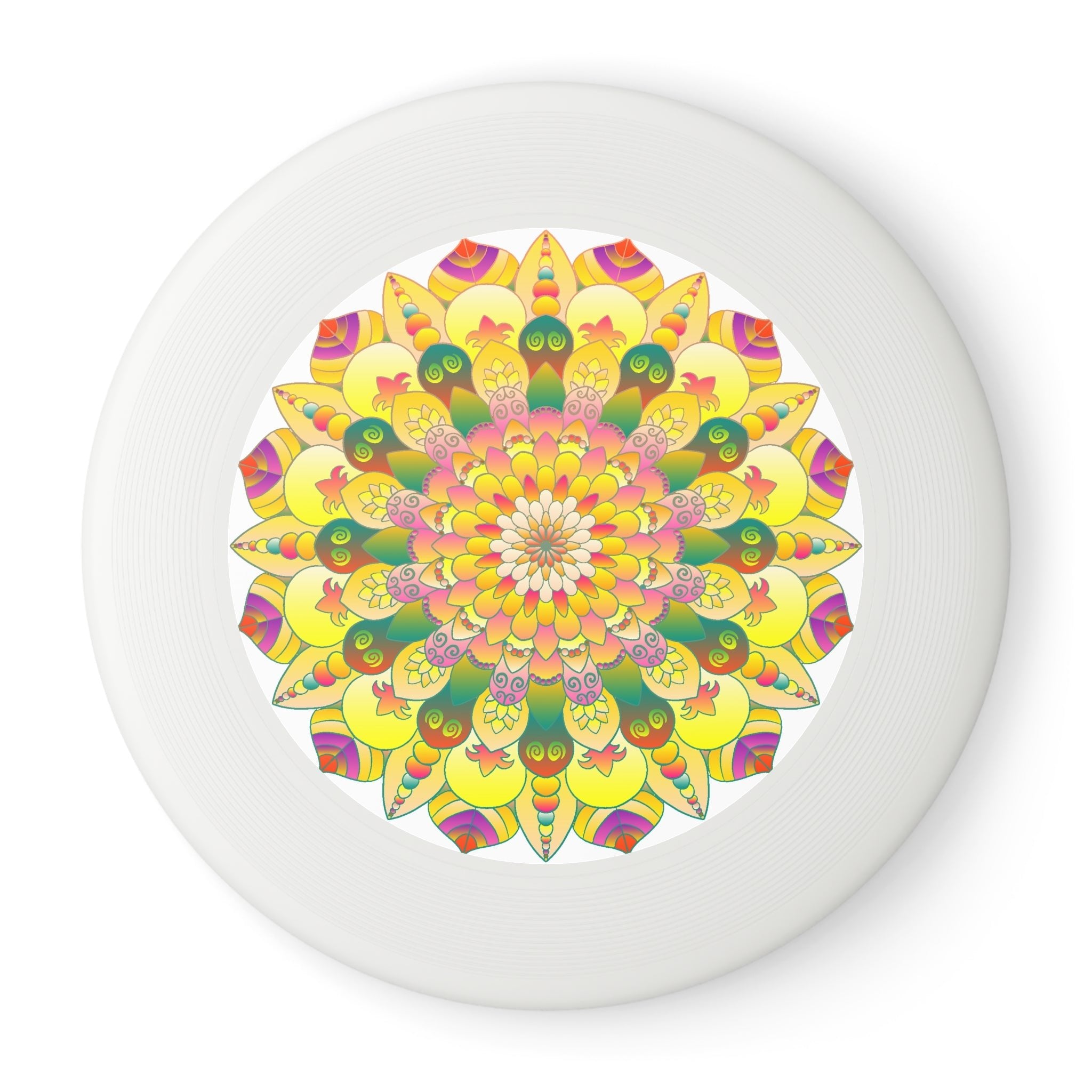 Golden Mandala Frisbee: Sunny Vibes Accessories - Blululi