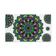 Green & Purple Mandala Hand Towel - Intricate Design Home Decor - Blululi