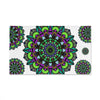 Green & Purple Mandala Hand Towel - Intricate Design Home Decor - Blululi