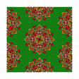 Hand - Drawn Christmas Mandala Art Tablecloth - Green, Square - Blululi