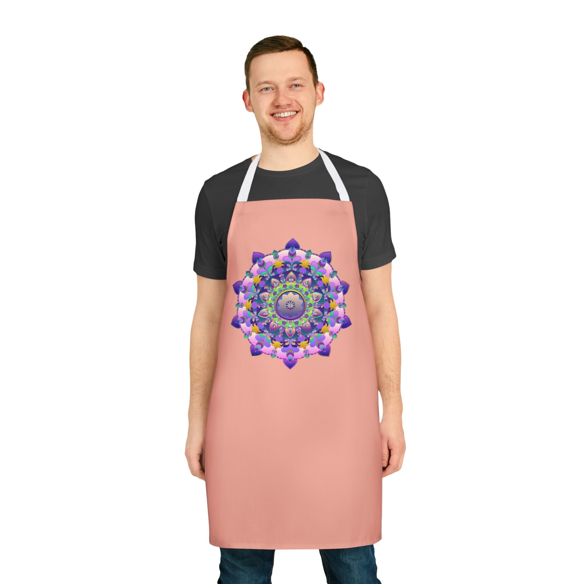 Hand - Drawn Mandala Apron - Apricot Dream All Over Prints - Blululi