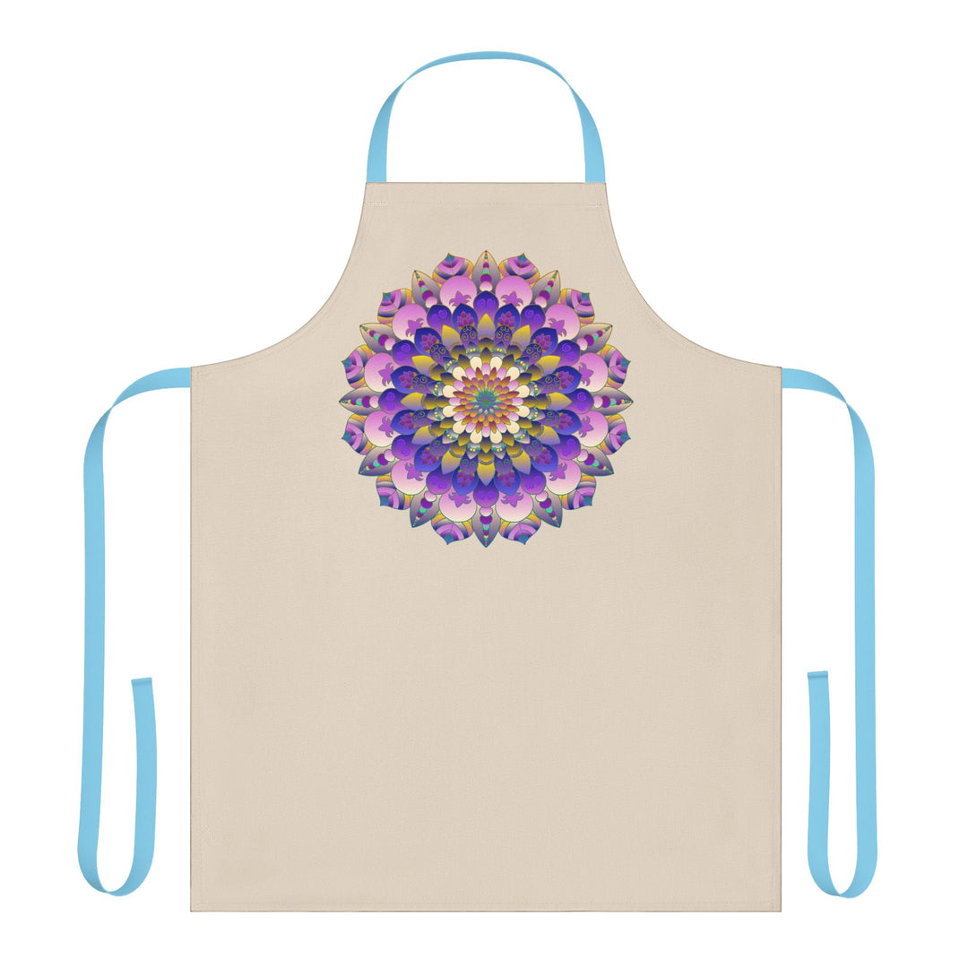 Hand - Drawn Mandala Art Apron - Beige All Over Prints - Blululi