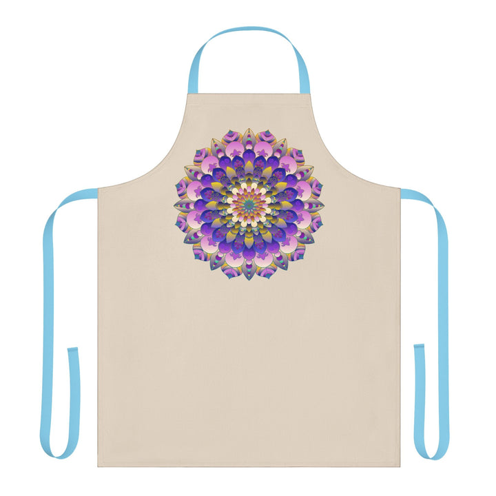 Hand - Drawn Mandala Art Apron - Beige All Over Prints - Blululi