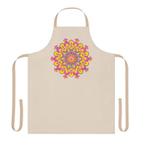 Hand Drawn Mandala Art Apron - Beige All Over Prints - Blululi