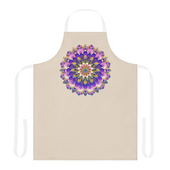 Hand - Drawn Mandala Art Apron - Beige All Over Prints - Blululi