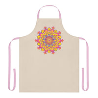 Hand Drawn Mandala Art Apron - Beige All Over Prints - Blululi