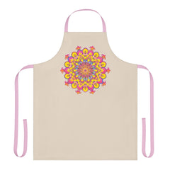 Hand Drawn Mandala Art Apron - Beige All Over Prints - Blululi