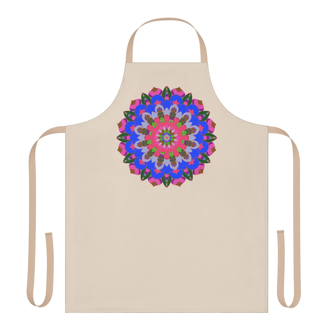 Hand - Drawn Mandala Art Apron - Beige All Over Prints - Blululi