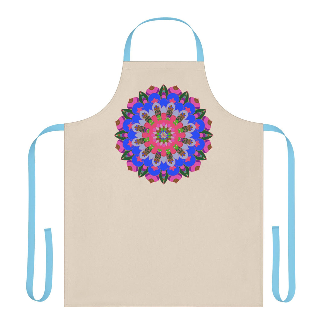 Hand - Drawn Mandala Art Apron - Beige All Over Prints - Blululi