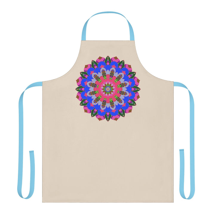 Hand - Drawn Mandala Art Apron - Beige All Over Prints - Blululi